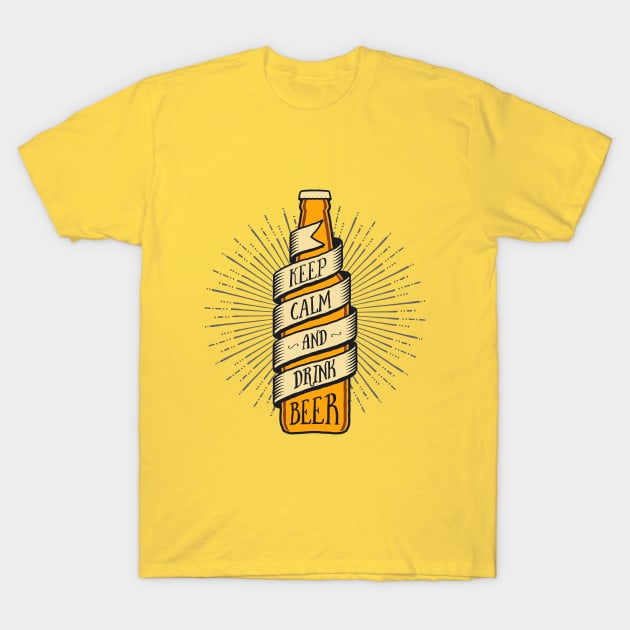 Keep Calm & Drink Beer T-Shirt by gokmanic